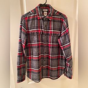 GAP Heavyweight Flannel Standard Fit Red Black Gray White Small Men’s